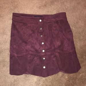 Maroon button up skirt
